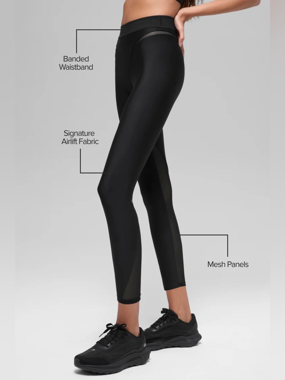 ALO Yoga Airlift High-Waist 7/8 Rebel Legging Black M New